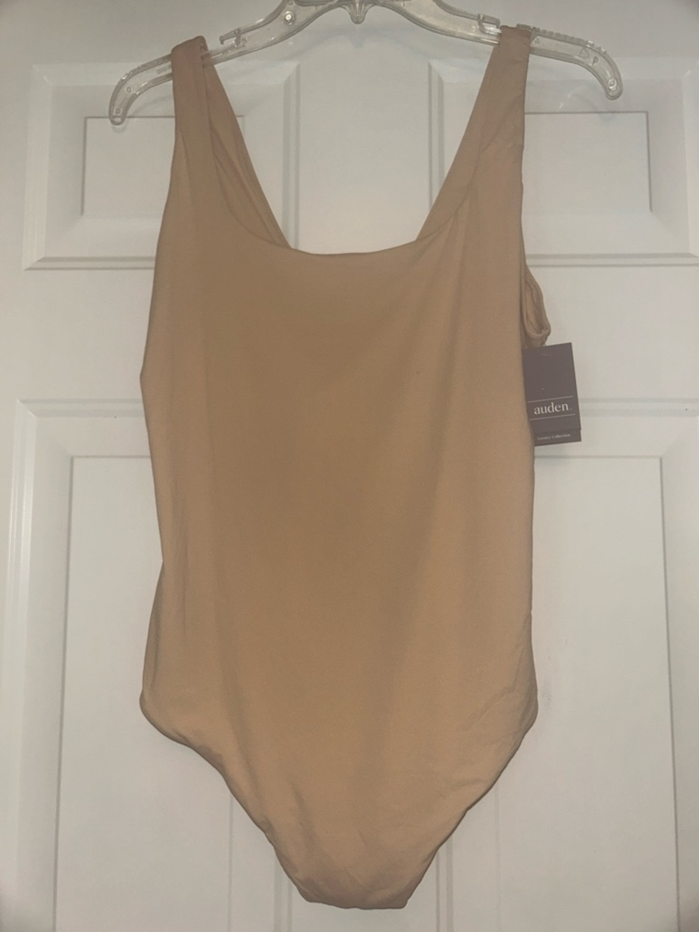 Auden Seamless Tank Bodysuit 2XL Neutral Nude Tan Snap Crotch Thong Stretch